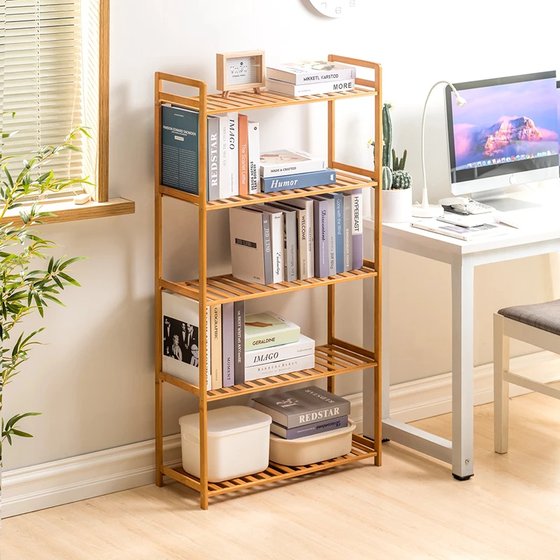 Hot Sale Made of 100% Natural Bamboo Book Shelf Bookcase
