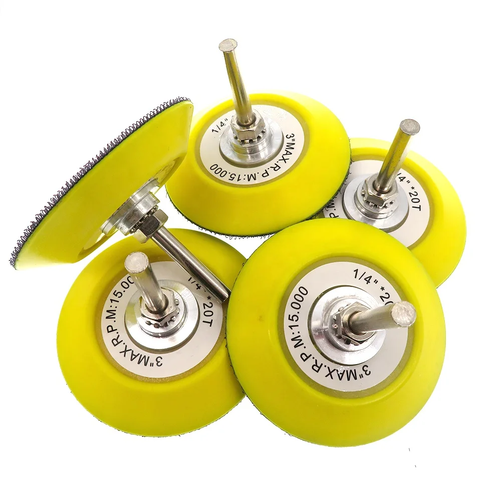 3inch 6mm Shank M6 Female Thread Rubber Sanding Pad Sanding Disc Pad