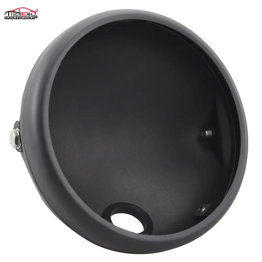 Akozon Headlight Housing Bucket Motorcycle Modification for 7inch Headlight Case Headlamp Shell Accessories Black 