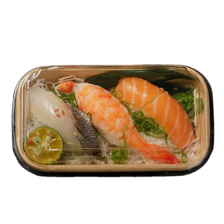 Sm71100 Eco Sushi Container Food Grade Brown Hot Dog Food Snack Bbq