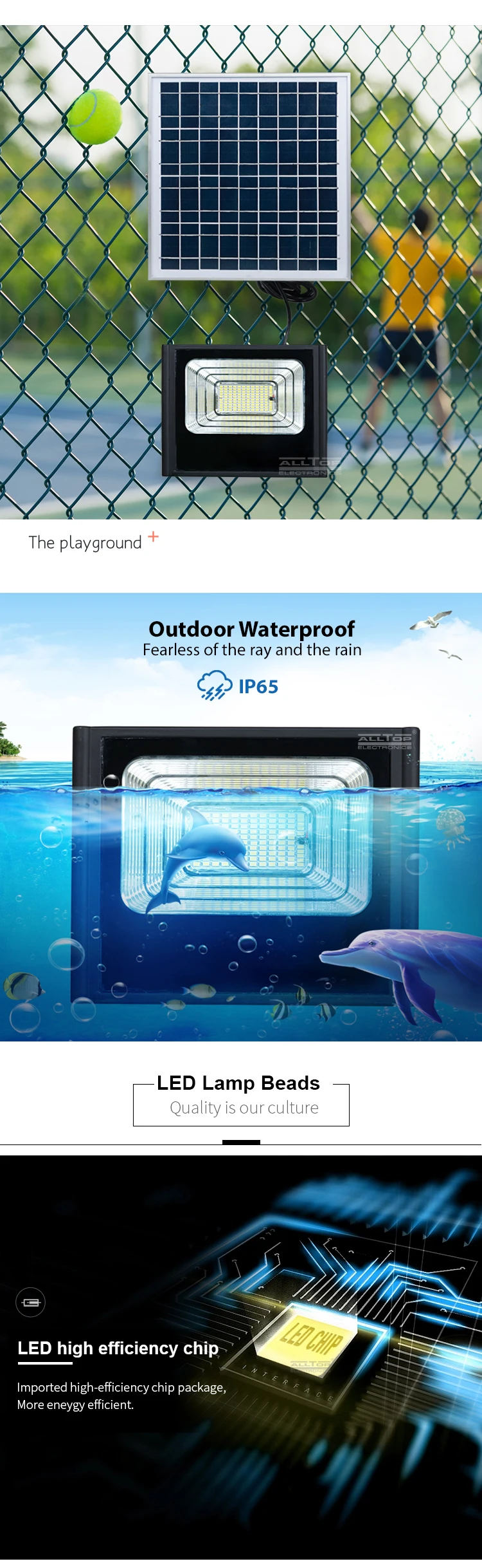 High lumen outdoor waterproof IP65 50w 100w 150w 200w solar led flood light