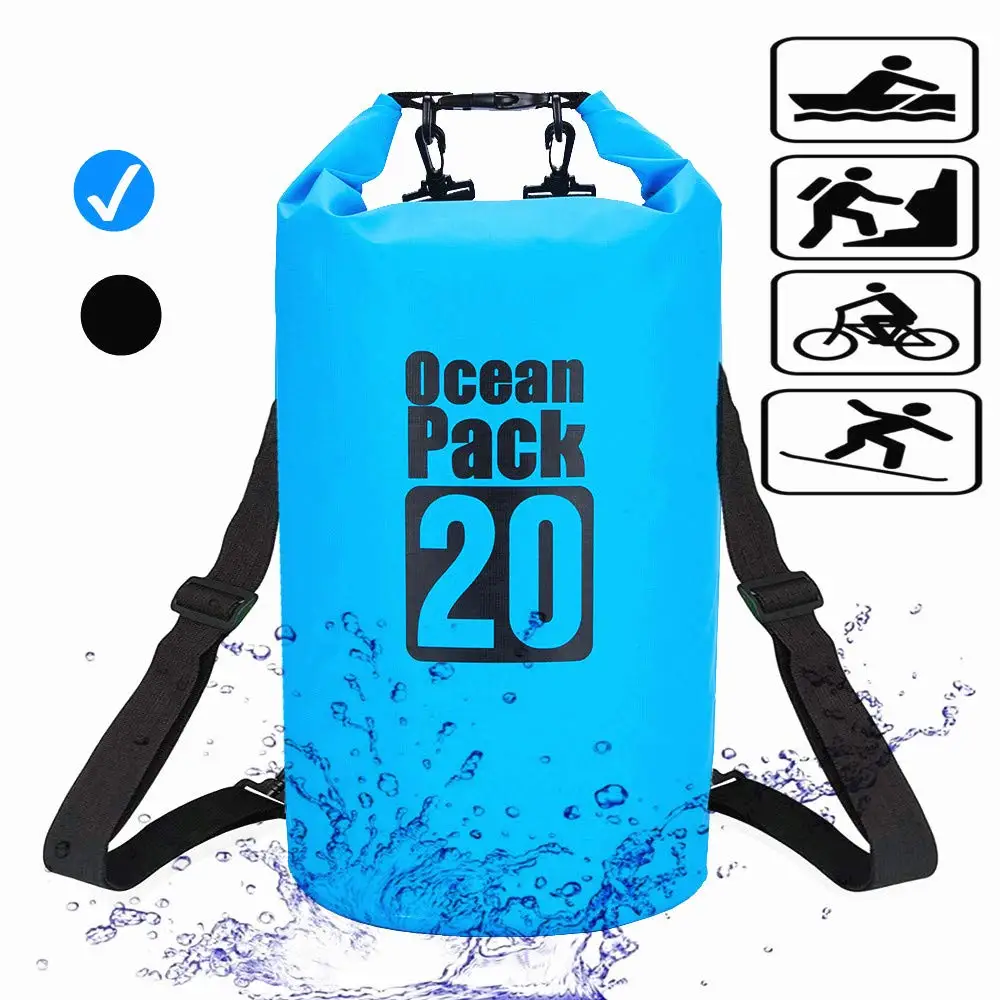 Waterproof Dry Bag 20l Roll Top Dry Compression Sack Dry Backpack For