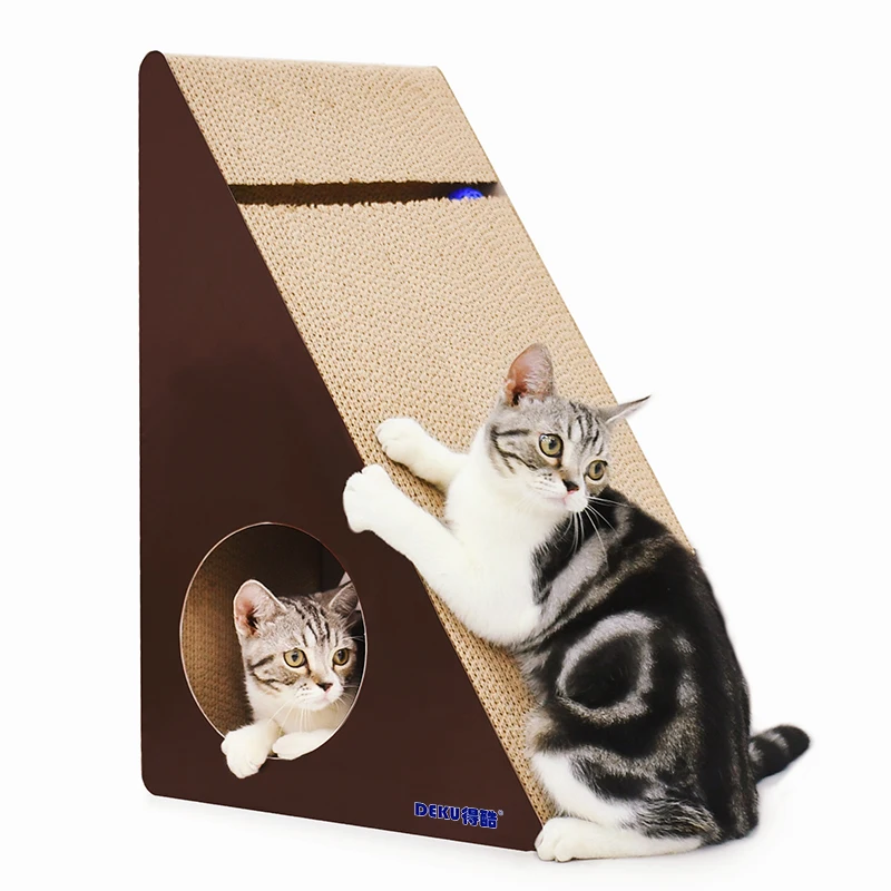 Deku Corrugate Cat Scratchers Triangle Shape Inclined Corrugated