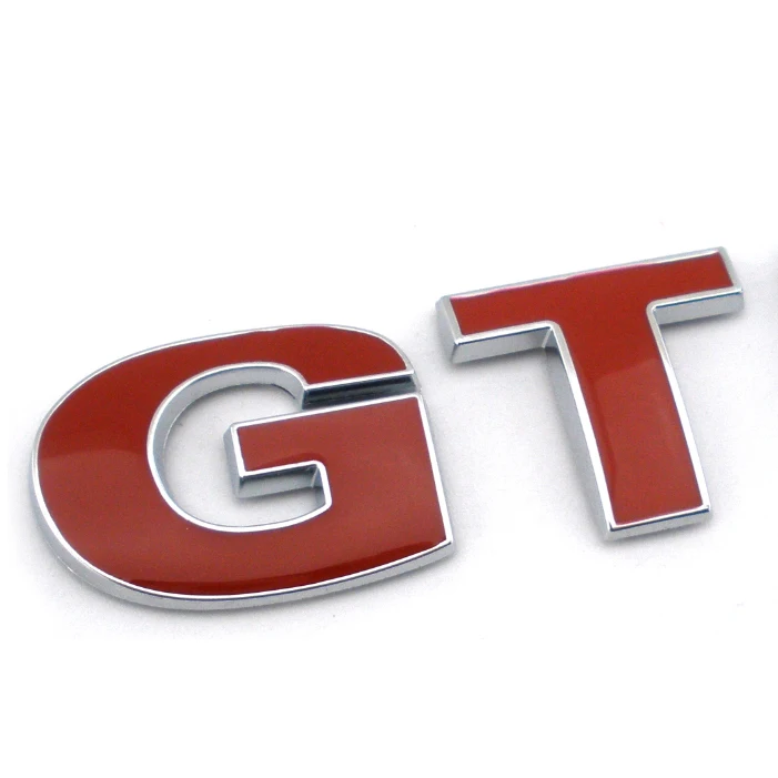 plastic gt custom car emblems and badges chrome logo sticker for