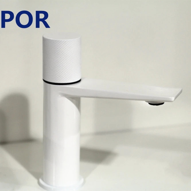 
Design Lavatory Faucet Bathroom Hot and Cold Water Mixer Tap Stylish white Faucet 