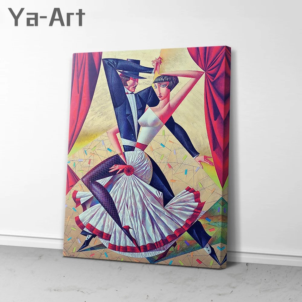 艺术印象女人和男人夫妇探戈跳舞油画