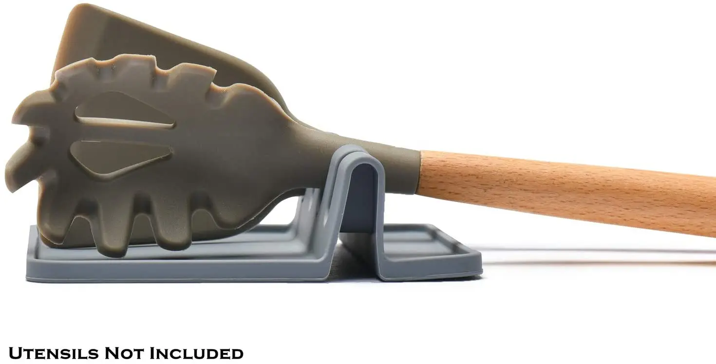 silicone utensil rest with drip pad
