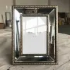 Beveled mirror picture frame, Plastic frame sticky with mirror, 4x6" 5x7" 6x8" 8x10"