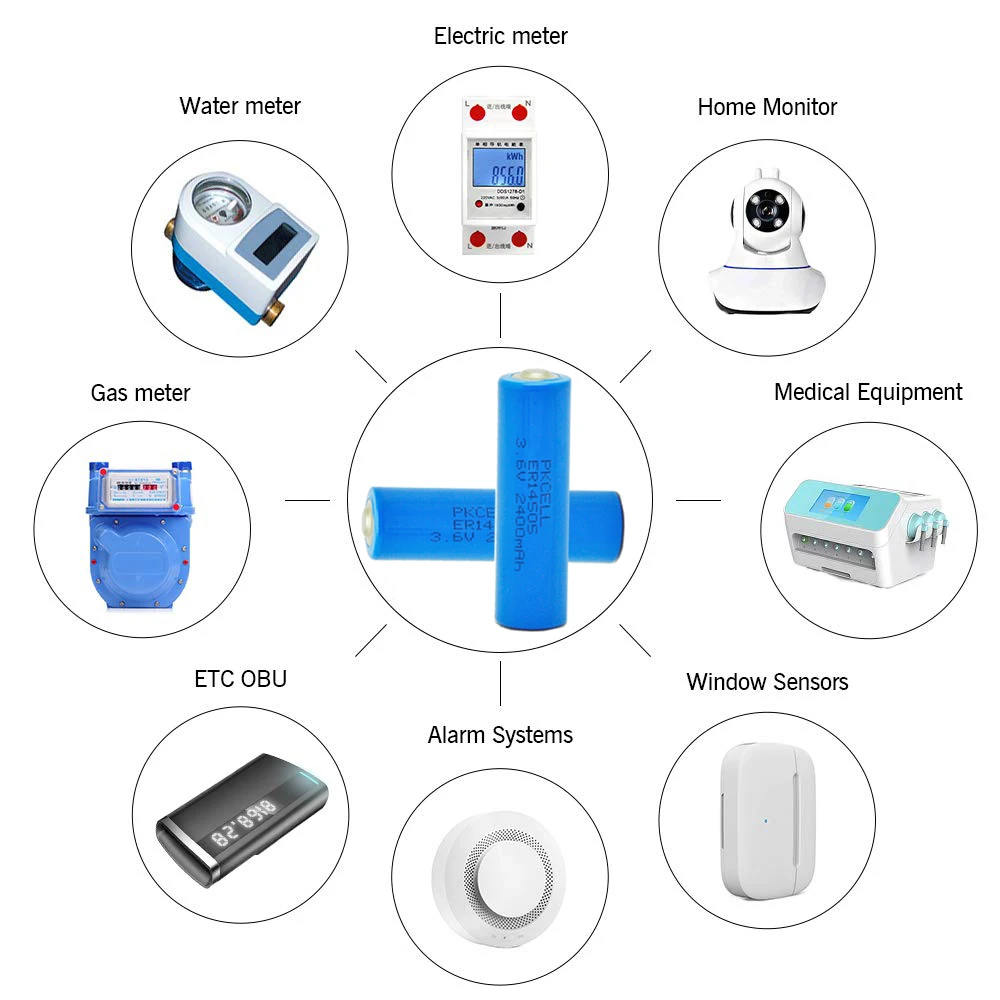 Er14505 Lithium Battery 2400mah Er14505h Aa Size 3.6v Lisocl2 Battery ...