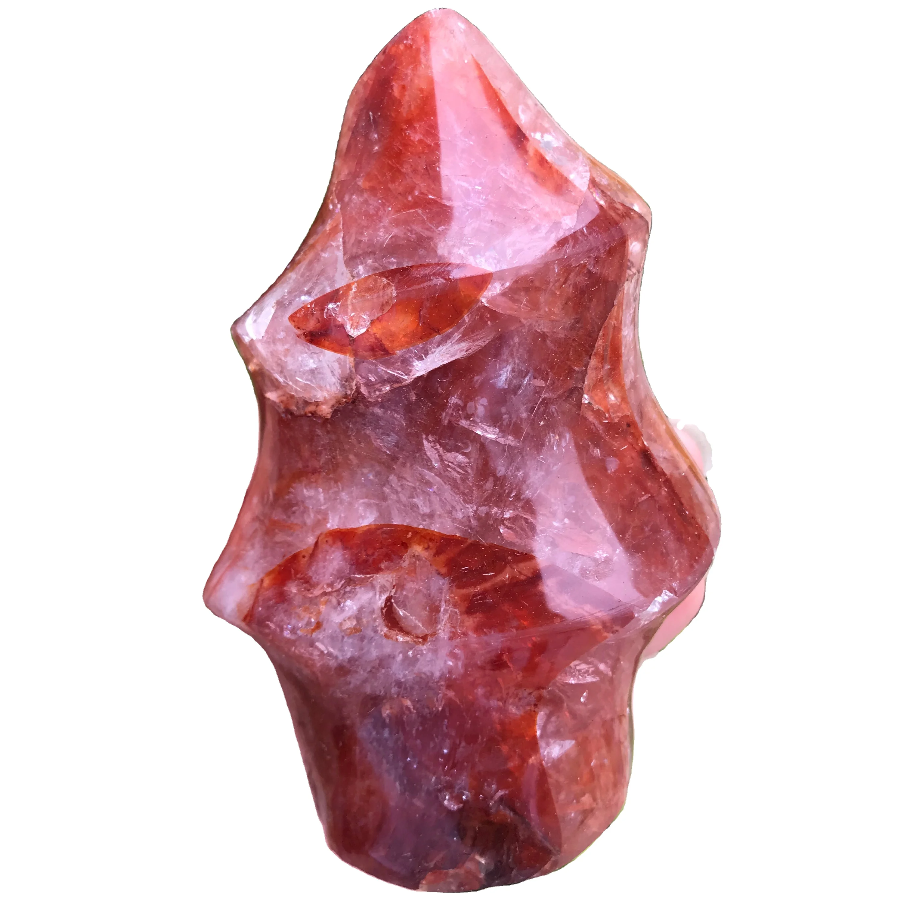 natural red and yellow fire quartz hematoid cryst