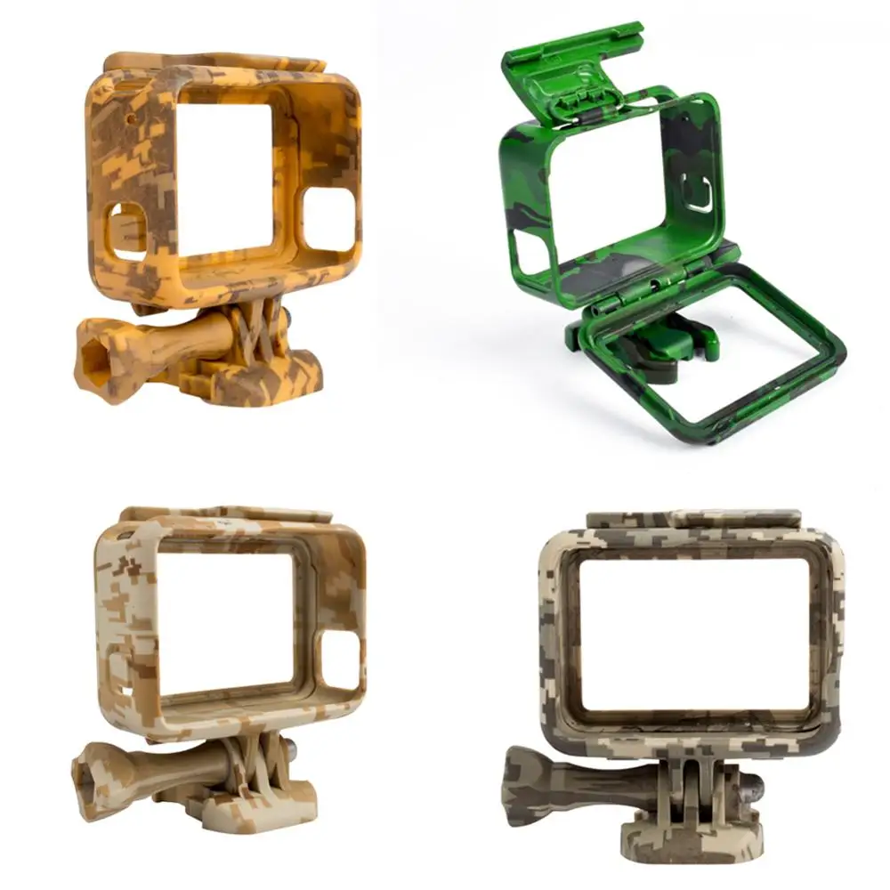 Free Shipping Protective Housing Case Cover Action Camera Camouflage Plastic Protection Border Frame Box for Go Pro   5  