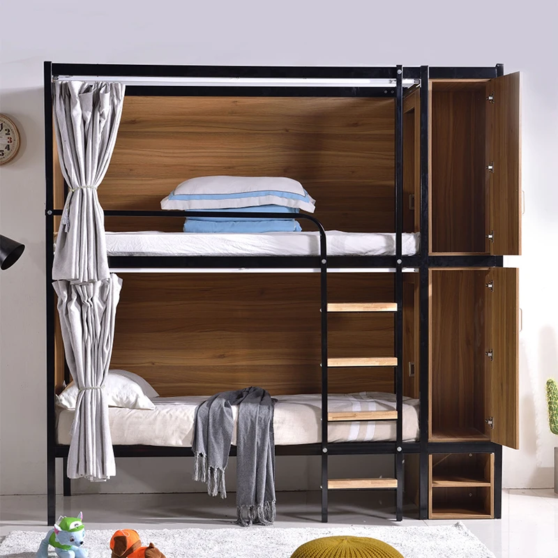 دائم إطار سرير معدني الأنابيب hotsale نزل سرير مزدوج الخاص مزدوجة ديكر الكبار سرير مرتفع مع الشريحة للجيش