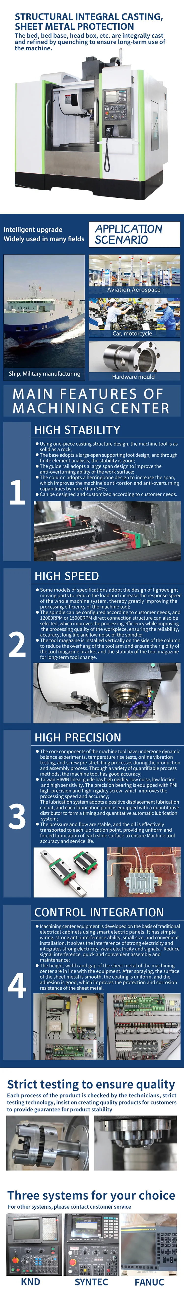 Cnc High Accuracy Smart Lathe Machining Center Vertical Machining Center