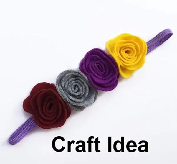 Felt Rose Flowers Applique for DIY Headband Hair Accessory Craft