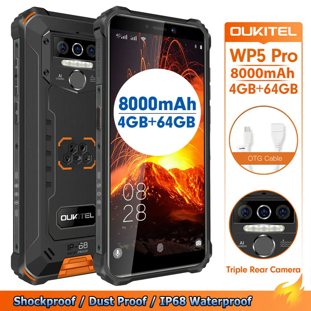 Source Смартфон oukitel wp5 pro, 5,5 дюйма, 8000 мАч, 4 + 64 ГБ, android 10  on m.alibaba.com