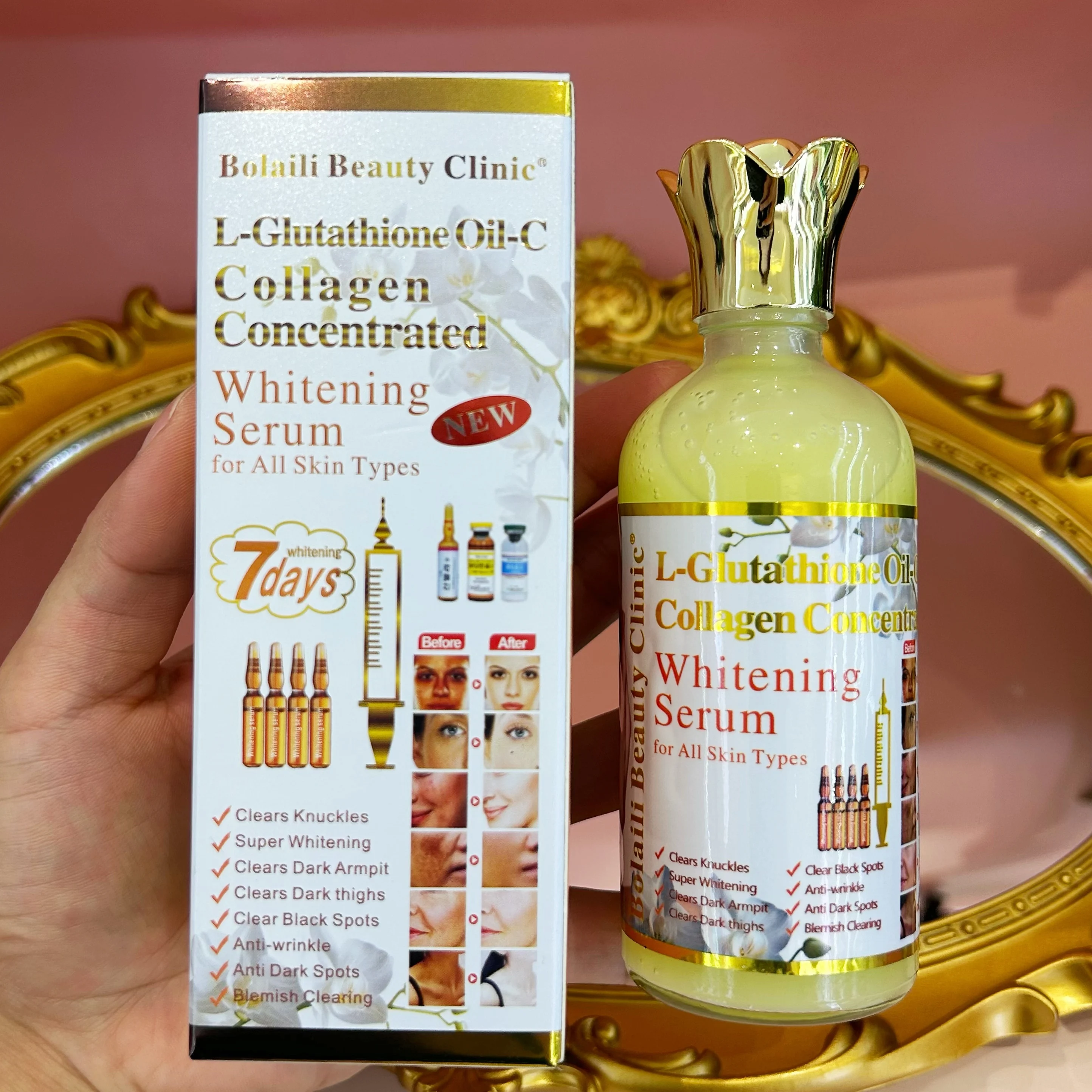l glutathione oil c Brightening Collagen Face Serum Detox and Cleansing B-12 Energy Boost Wellness MANEE Gluta Collagen:PURPLE GLUTA ZINC