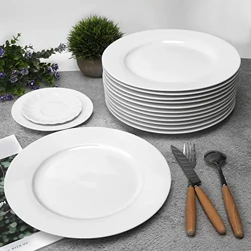 White Assiette Plate Porcelain Charger Salad Dinnerware Sets Plate Dish Factory Wholesale Ceramic for Wedding details