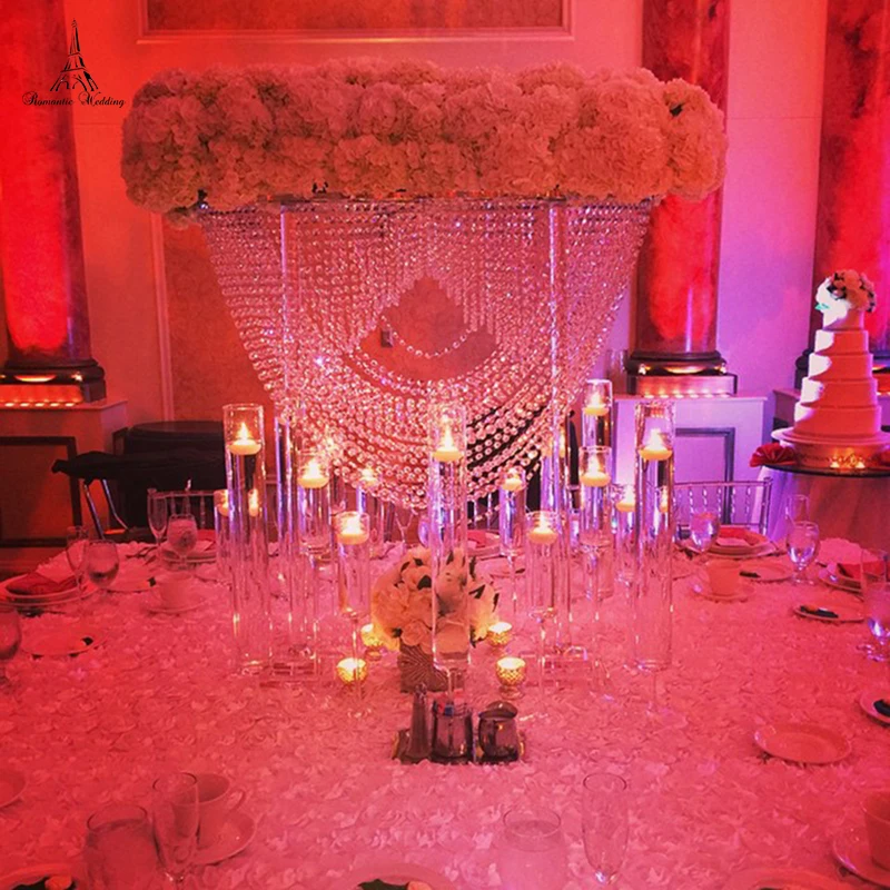 S 3pcs/lot Romantic Wedding Decoration 31.5inches Tall Clear Acrylic