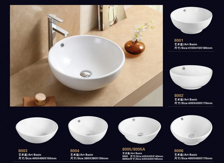 Designer Malaysia Cabinet Countertop Bathroom Ceramic Hand Wash Basin