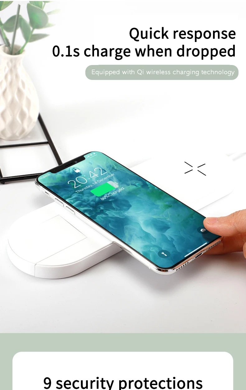 Latest 3 In 1 Fast Wireless Charging 15W Wireless Charger Station For Mobile Phone/Watch/Headset Cell Phone Charging Station