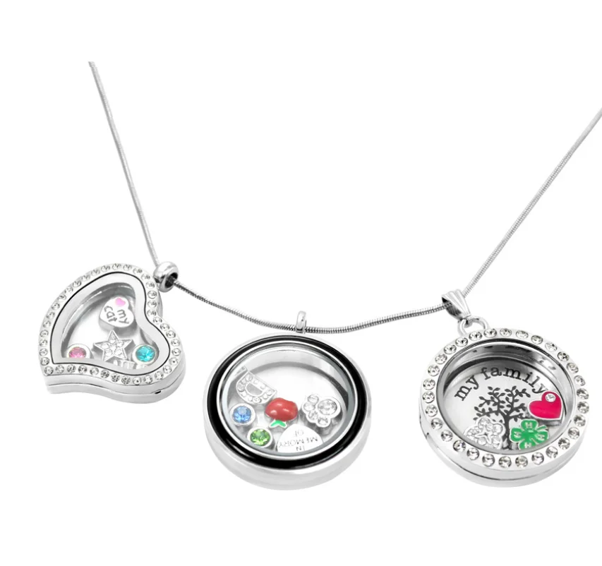 Wholesale Mixed Styles Alloy Floating Locket Custom Charms For Glass Memory Lockets Floating