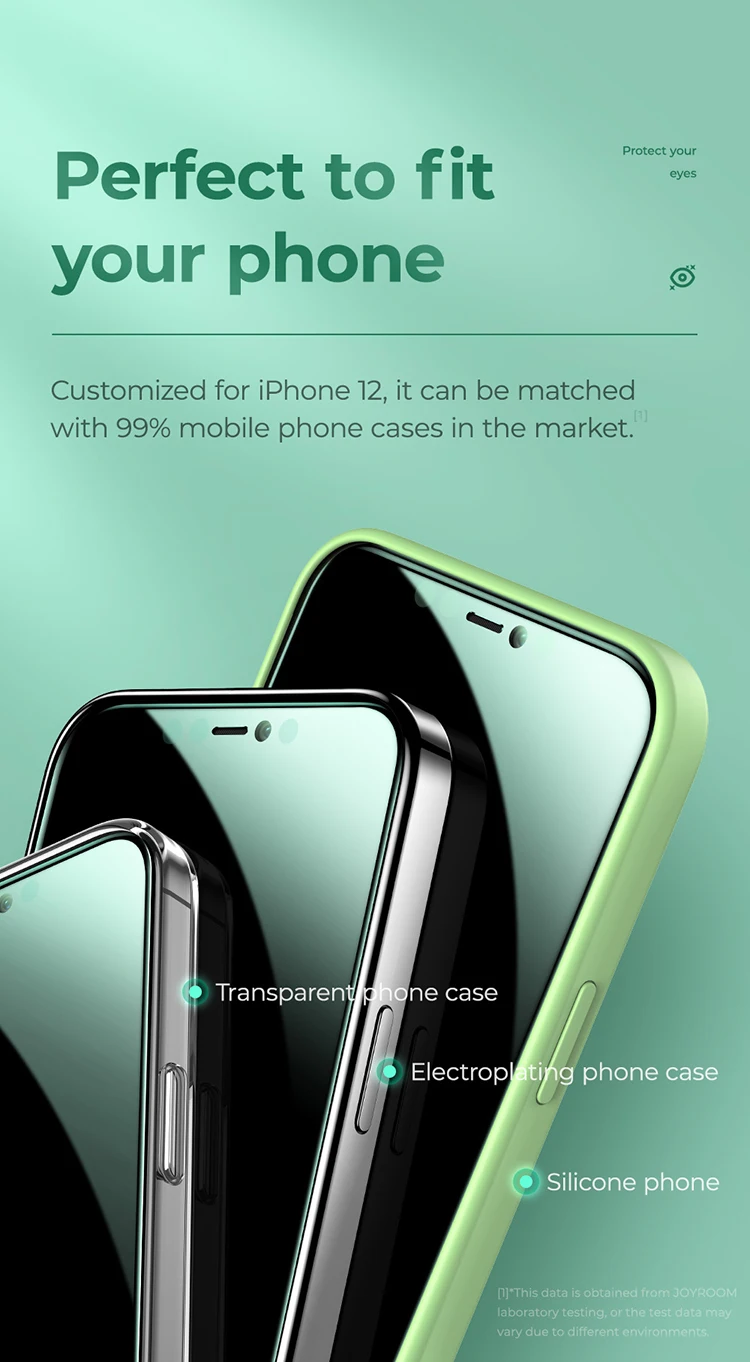 Joyroom Screen Protector Green Light Protection Eye Tempered Glass Film
