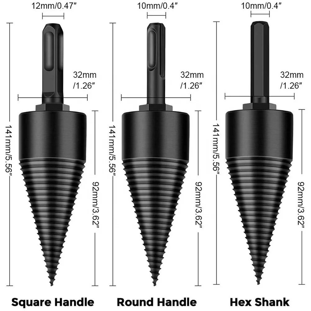 Wood Splitter Drill Bit High Speed Hex Shank Twist Firewood Drill Bit