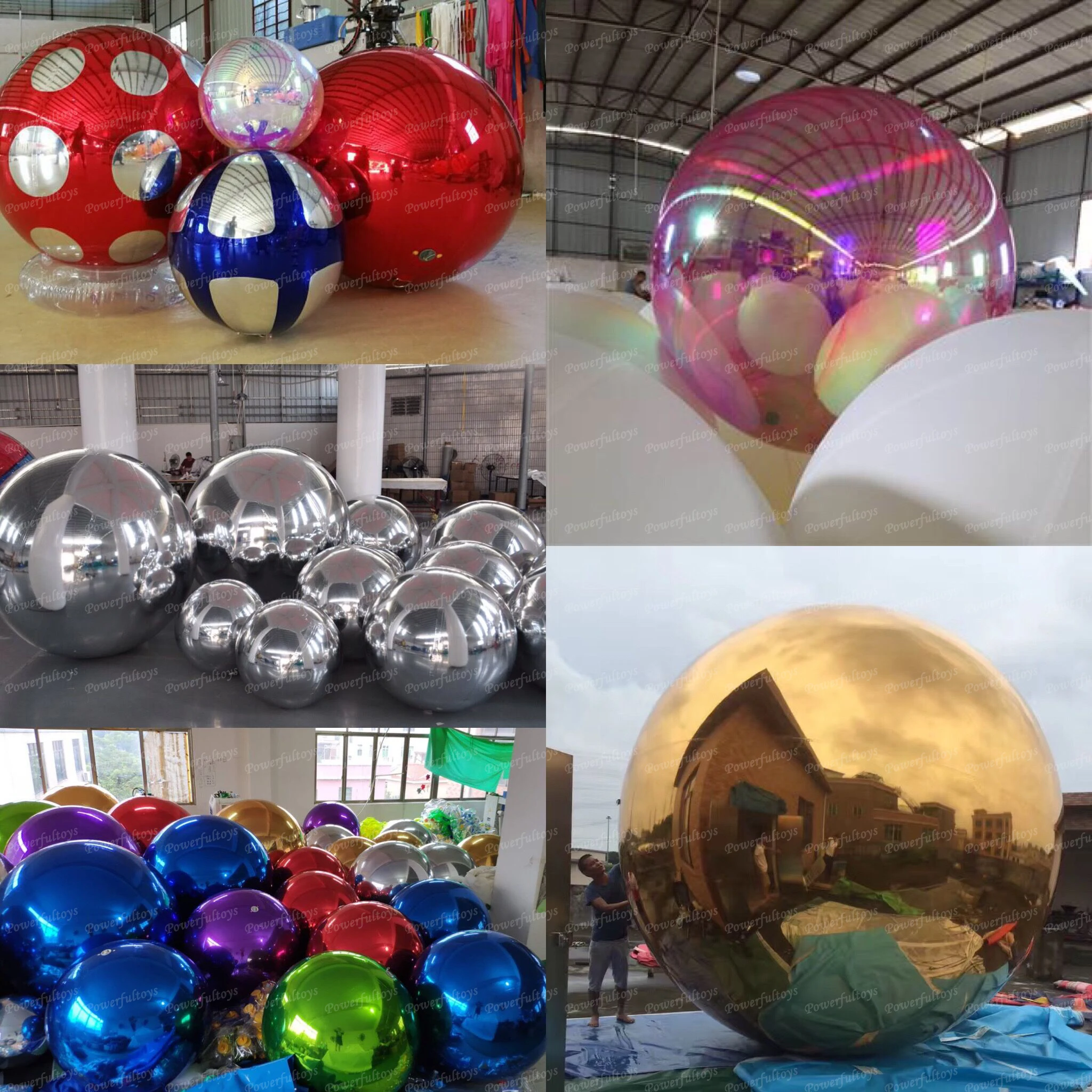 Colorful Inflatable Mirror Chrome Ball Rainbow Balloon For Party And