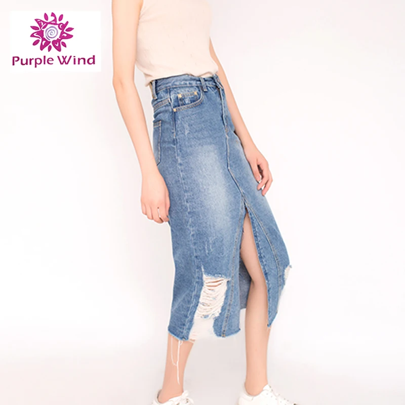 Wholesale New Customized Design Modern Denim Long Plus Size Womens Skirts
