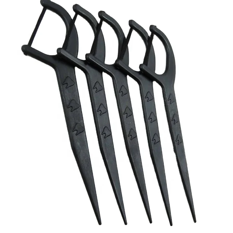 Ecofriendly Bamboo Charcoal Teeth Picks Dental Floss,Biodegradable Pla