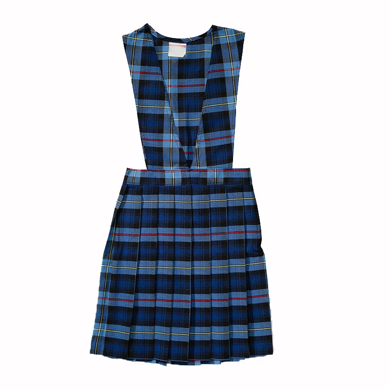 Girls Plus School Uniform Plaid V-neck Pleated Plaid Jumper - Buy ...