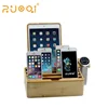 2019 New Arrival Multi Device 6 Ports Mobile Phone wood or bamboo Charging Station Public