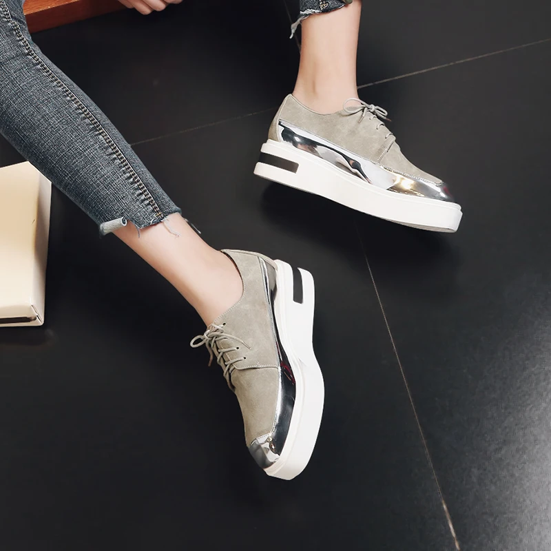 Breathable Woman Sneakers Comfortable Thick Sole Lace-up Summer Casual Lady Shoes