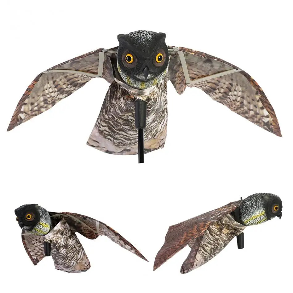 Plastic Flying Bird Owl Decoy For Hunting Garden Decoration Hunting