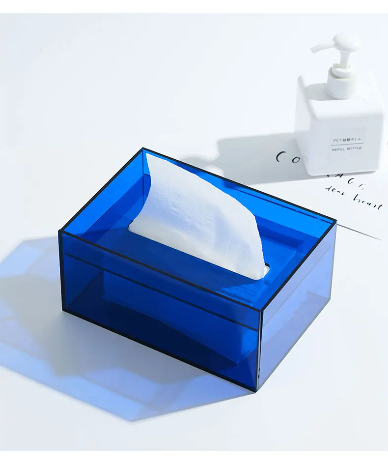 Custom Desktop Colorful Acrylic Napkin Box Tissue Box In Home Hotel