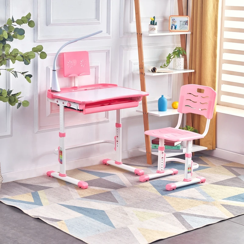 
Cheap height adjustable Ergonomic Study writing Desk children learning Table and Chair set for kids 
