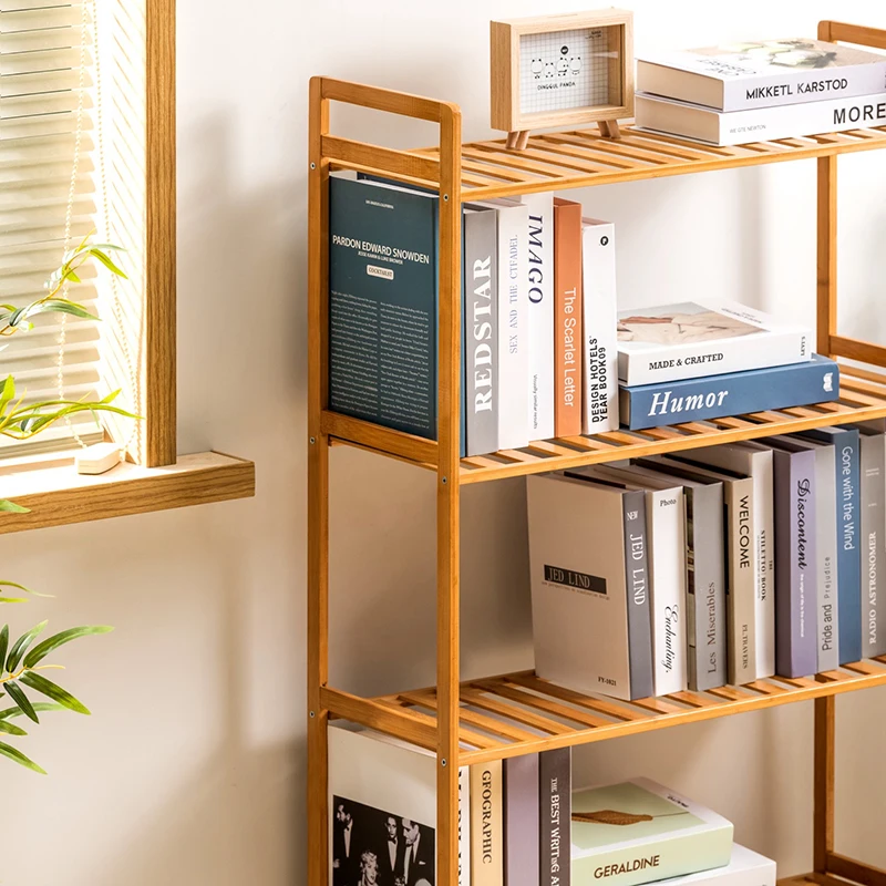 Hot Sale Made of 100% Natural Bamboo Book Shelf Bookcase