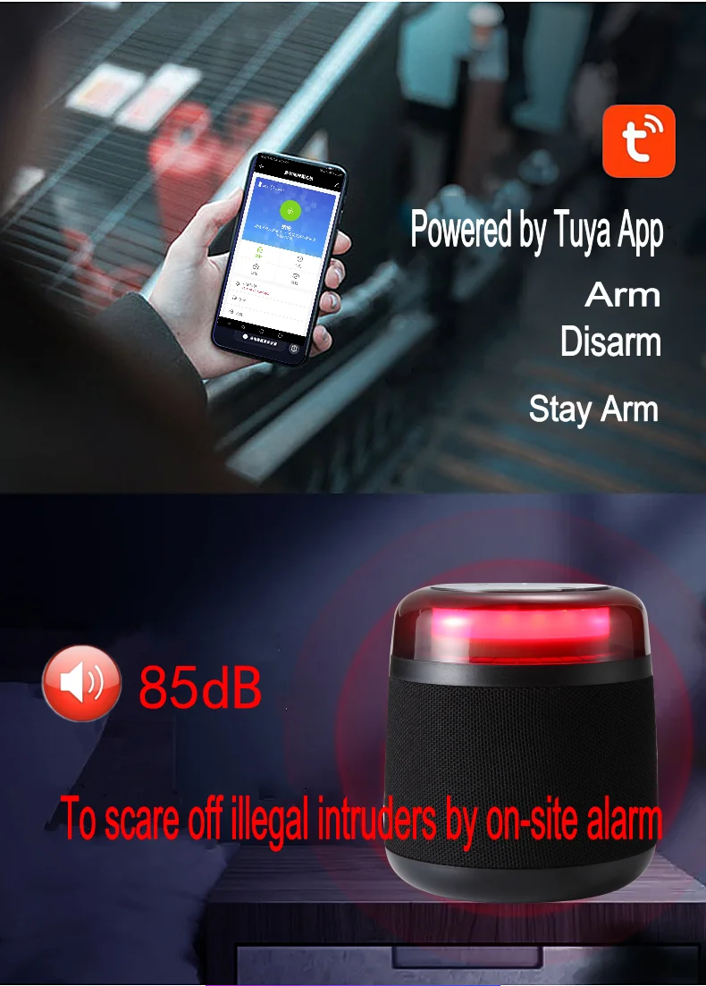 Tuya Wireless anti-theft alarm WiFi alarm system from factory