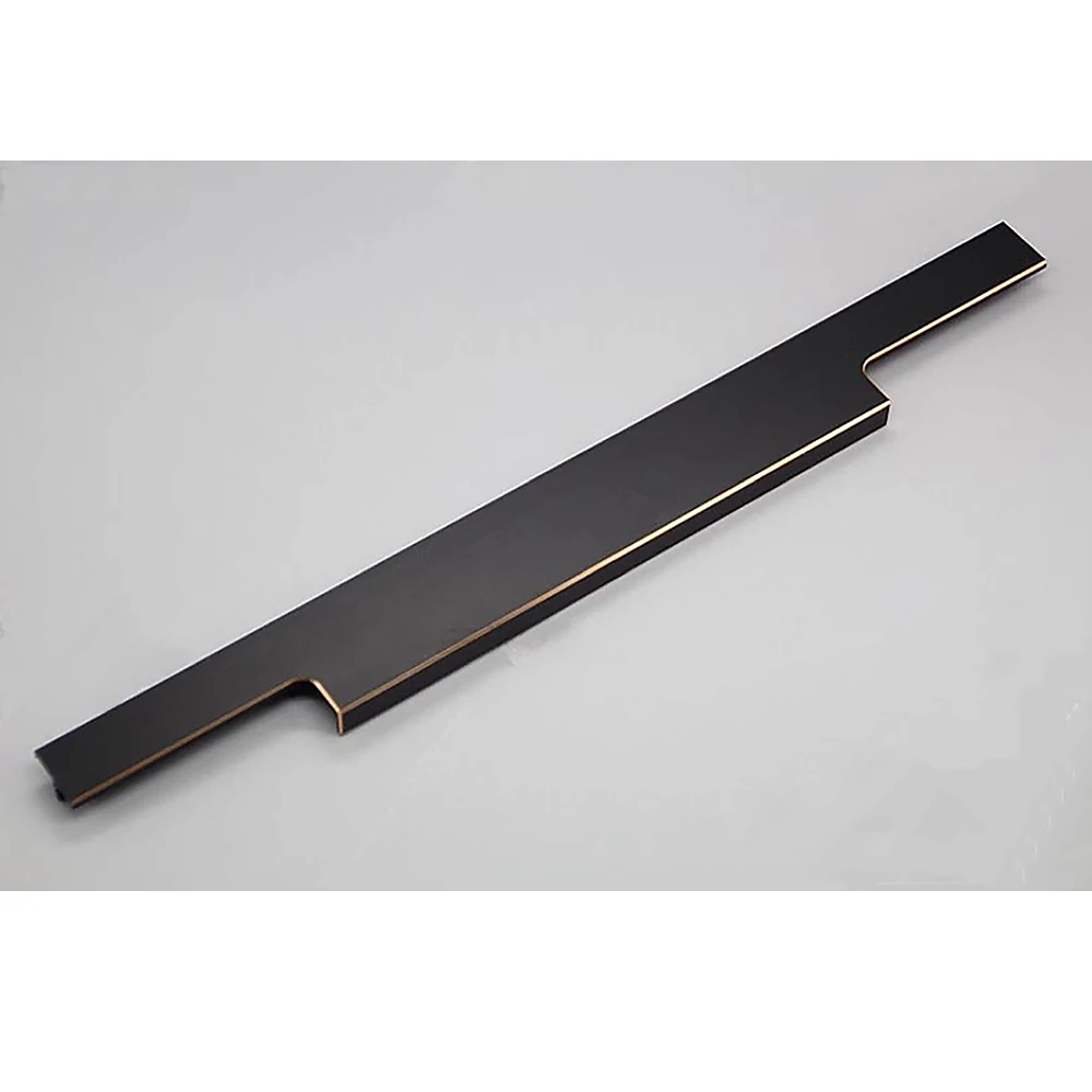 New Design Polished Aluminum Alloy Black And Gold Kitchen Hardware Handle Buy New