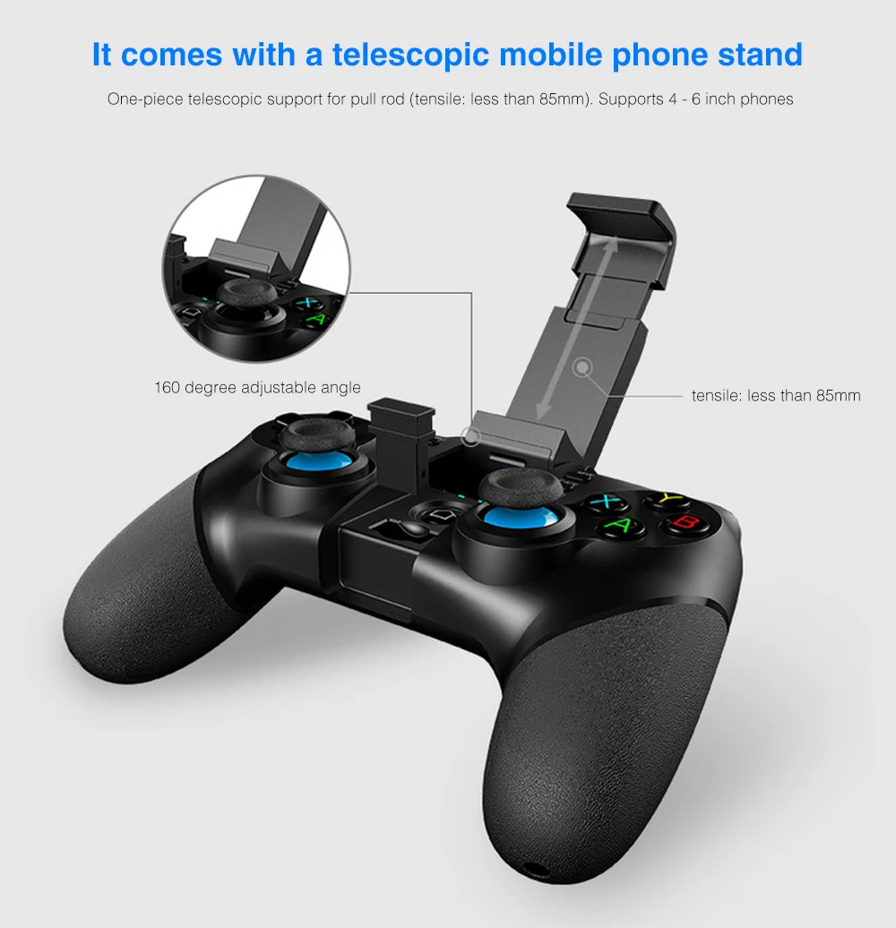 Controlador de Juego inalámbrico portátil Bluetooth Compatible con Android/iOS Celular ASHATA Gamepad Bluetooth PC Mini Gamepad etc. Negro Tabletas Joystick Handle Remote Shutter 
