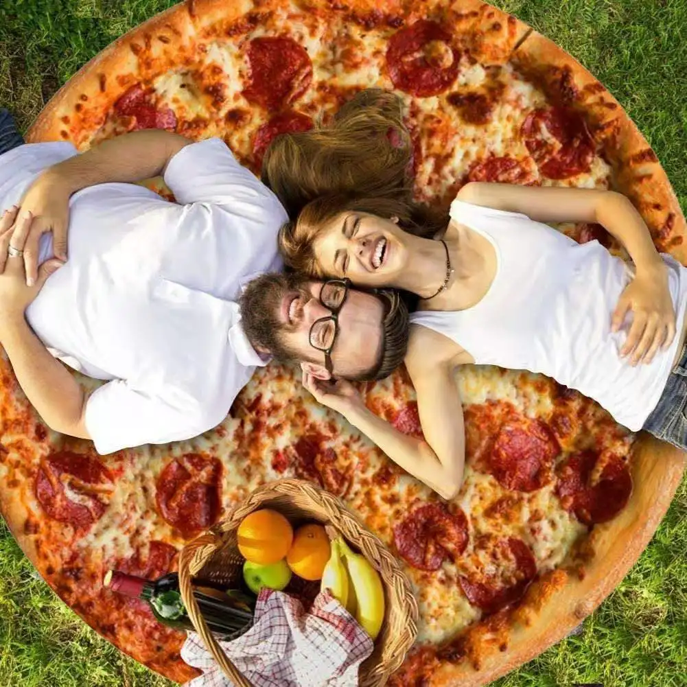 Giant Pizza Blanket Premium Soft Flannel Round Loaded Pizza Blanket