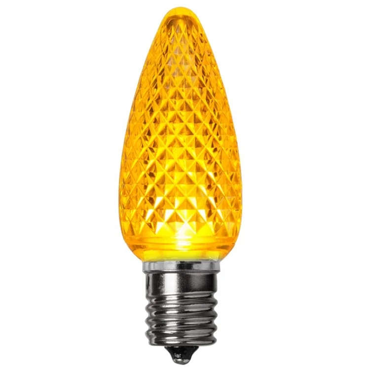 Ultra Bright Gold Yellow Amber LED C9 Christmas Replacement Bulbs for Holiday Luminations