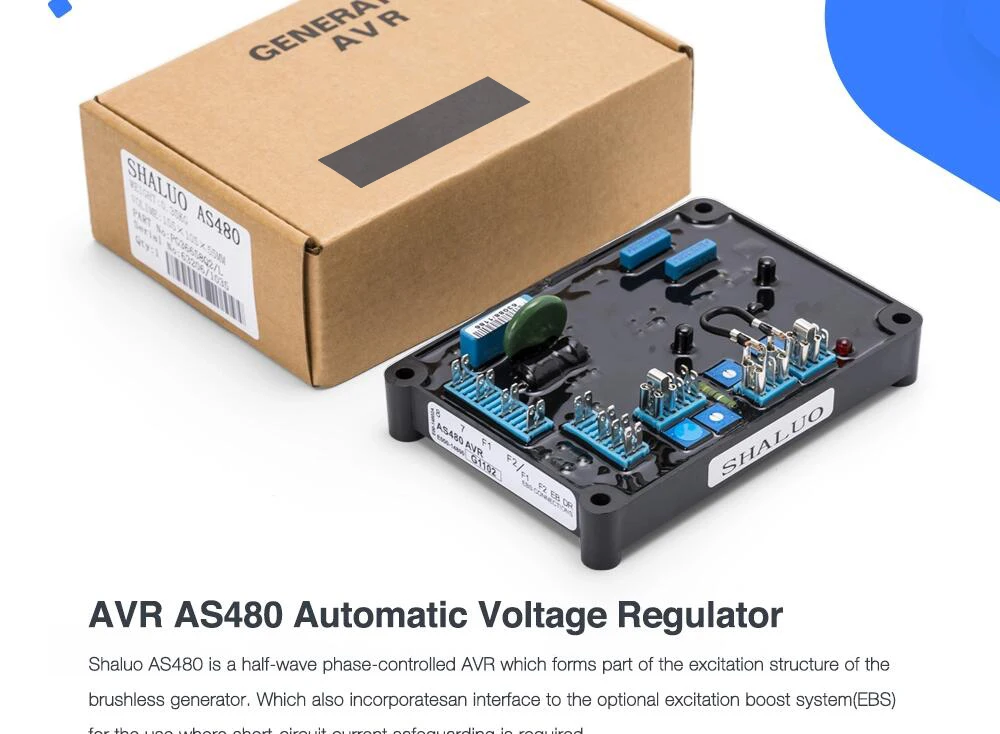 Regulador de voltaje automático AS480 para generador diésel sin escobillas