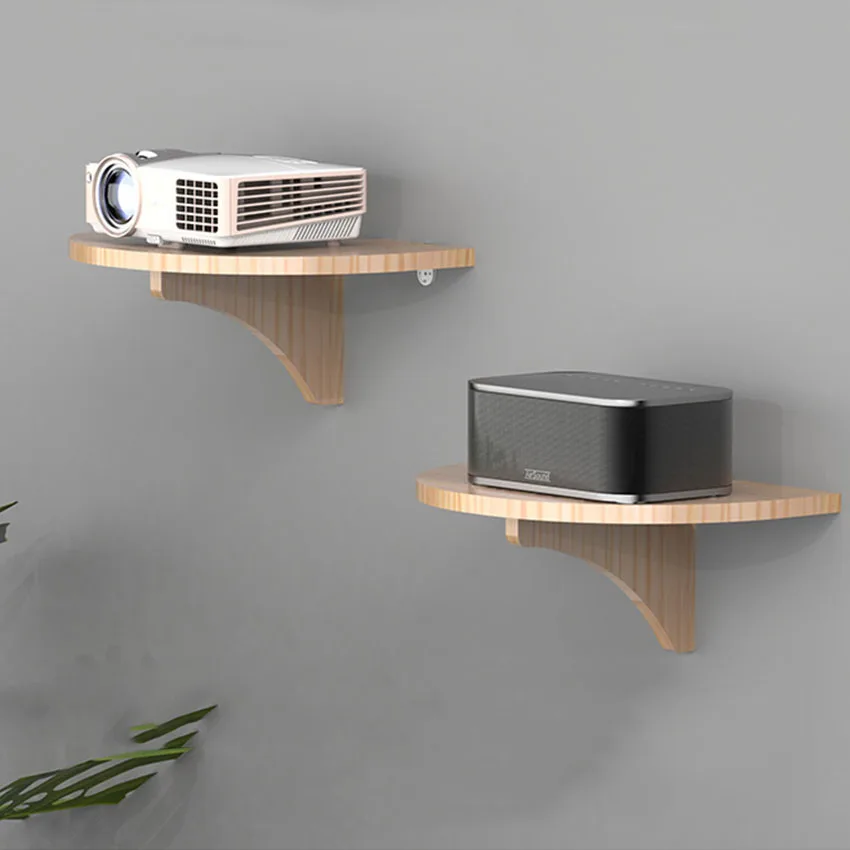 Half Round Solid Wood Floating Shelf Wall Mounted Shelves For Wifi