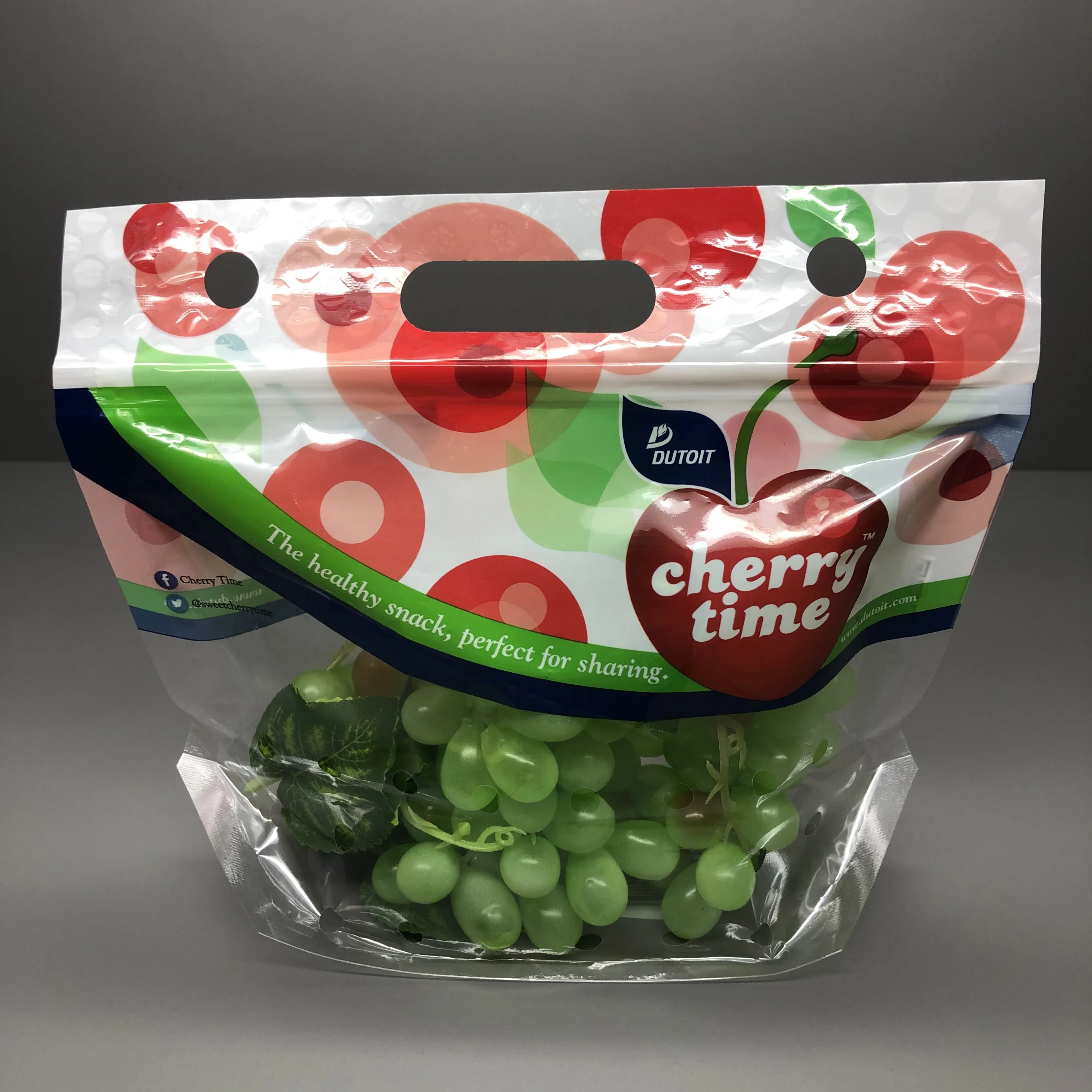 Good Printing Zipper Top Plastic Bag Fresh Keeping Fruit Vegetable Cherry Bag