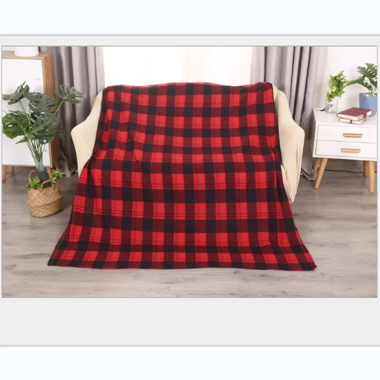 Tartan Throw Checked Large Polar Fleece Throw Warm Soft Blanket  for Your Beds Travel Legwarmers or Even Can Be Used Blanket