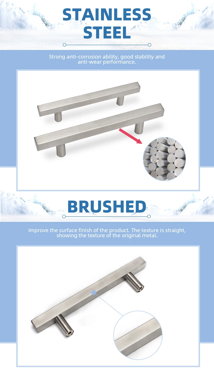 BestryGlobal Texture Fast Delivery Stainless Steel Chrome Brushed Cabinet Pull Handle And Knobs