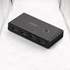 USB 3.0 Sharing Switch Selector 4 Port 2 Computers Peripheral Switcher Adapter Hub for PC, Printer, Scanner, Mouse, Keybo