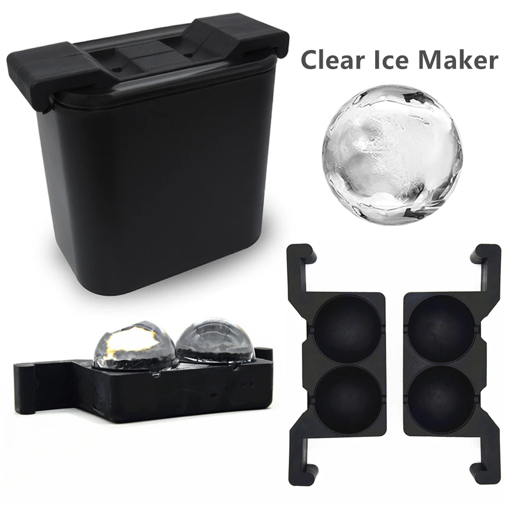 Sw Portable Crystal Clear Ice Sphere Mold Whiskey Cocktail Slow Melting