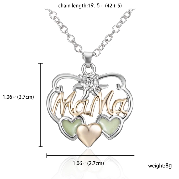 Fashionable Love Mom Glow In The Dark Night Heart Mothers Day Jewelry Necklace For Gift Buy Mothers Day Jewelry Necklace Mother Necklace Glow In Dark Necklace Product On Alibaba Com